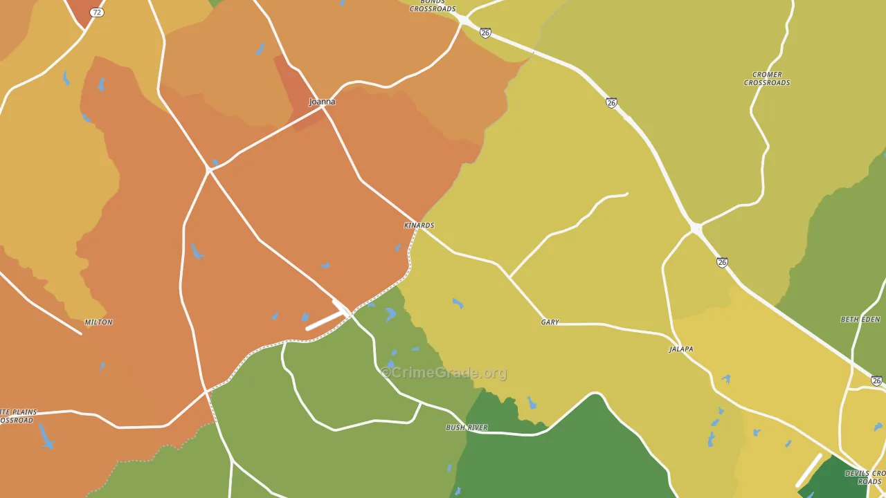 Kinards, SC Map of Vandalism Rates