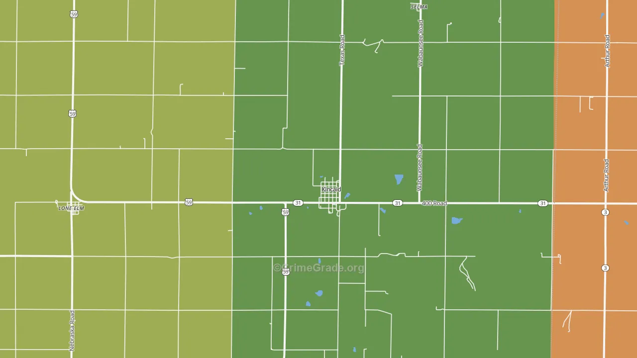 Kincaid, KS Map of Vandalism Rates