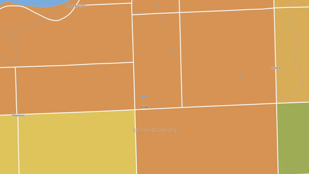 Kinde, MI Map of Vandalism Rates