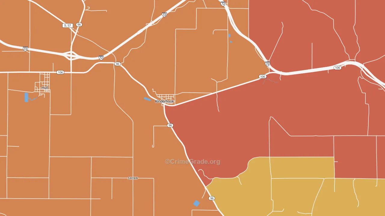 Kinderhook, IL Map of Vandalism Rates