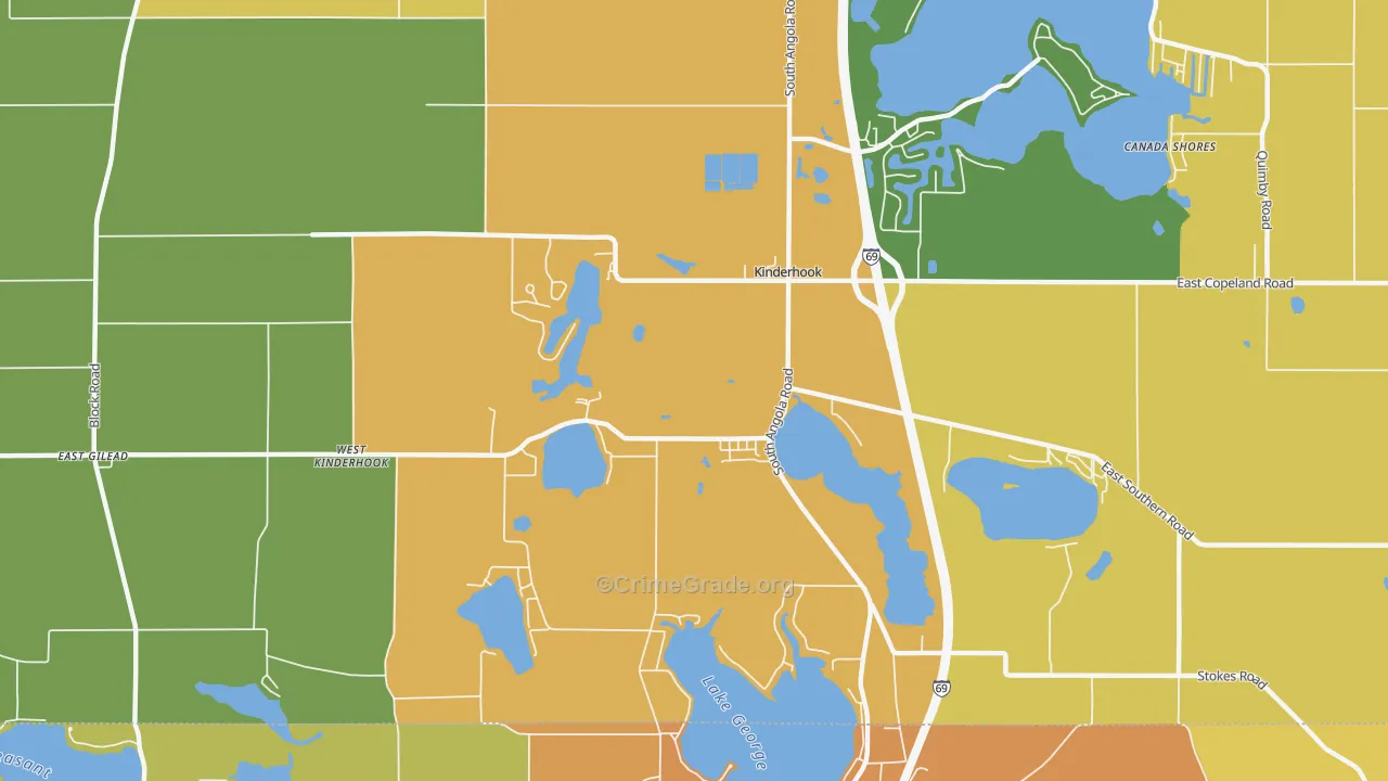 Kinderhook, MI Map of Vandalism Rates