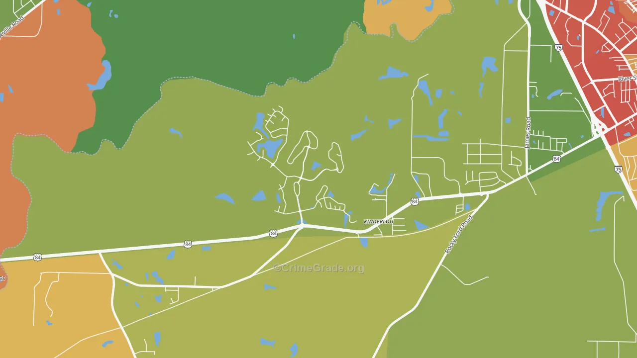 Kinderlou, GA Map of Vandalism Rates