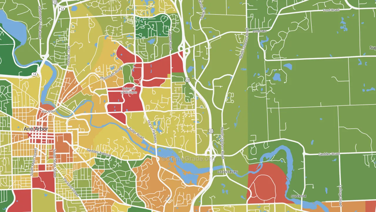 King, Ann Arbor, MI Map of Vandalism Rates