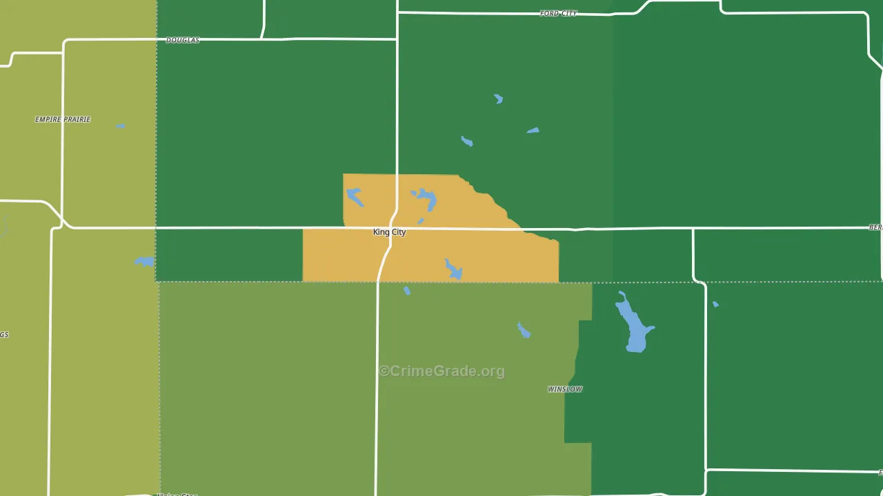 King City, MO Map of Vandalism Rates