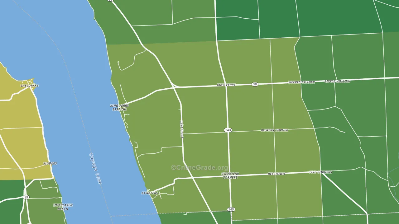 King Ferry, NY Map of Vandalism Rates