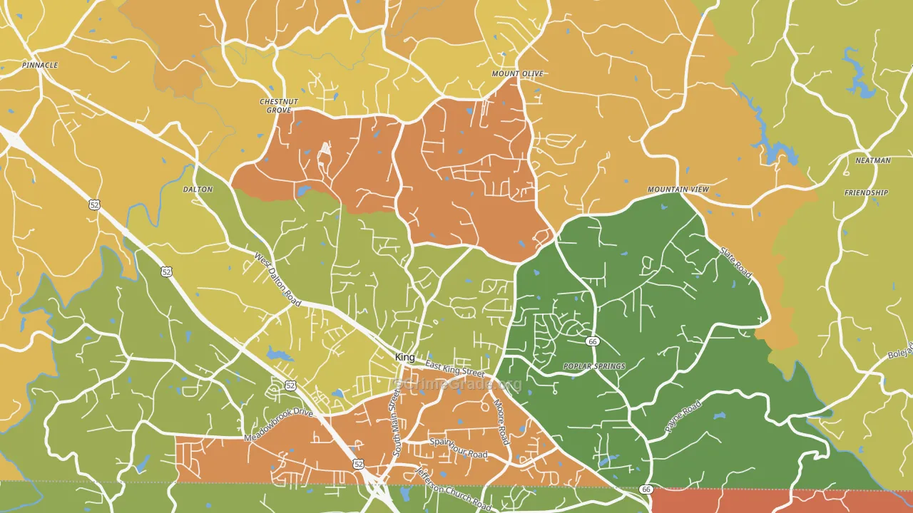King, NC Map of Vandalism Rates