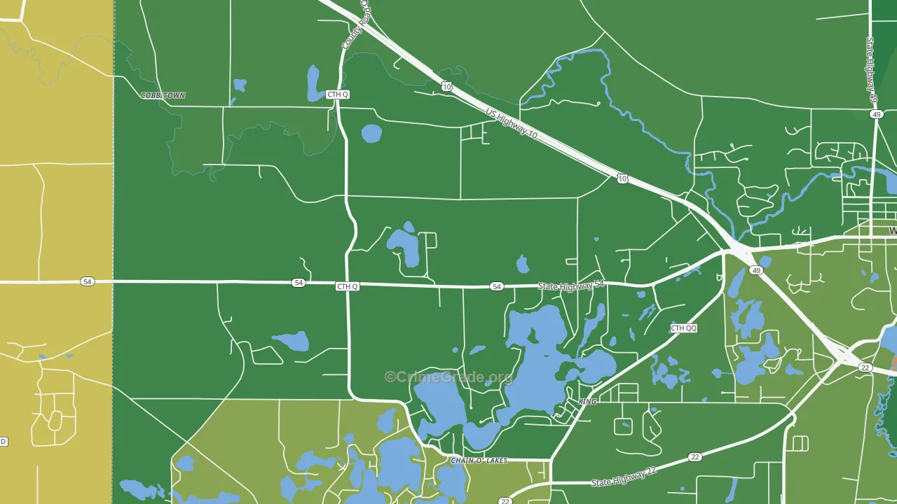 King, WI Map of Vandalism Rates