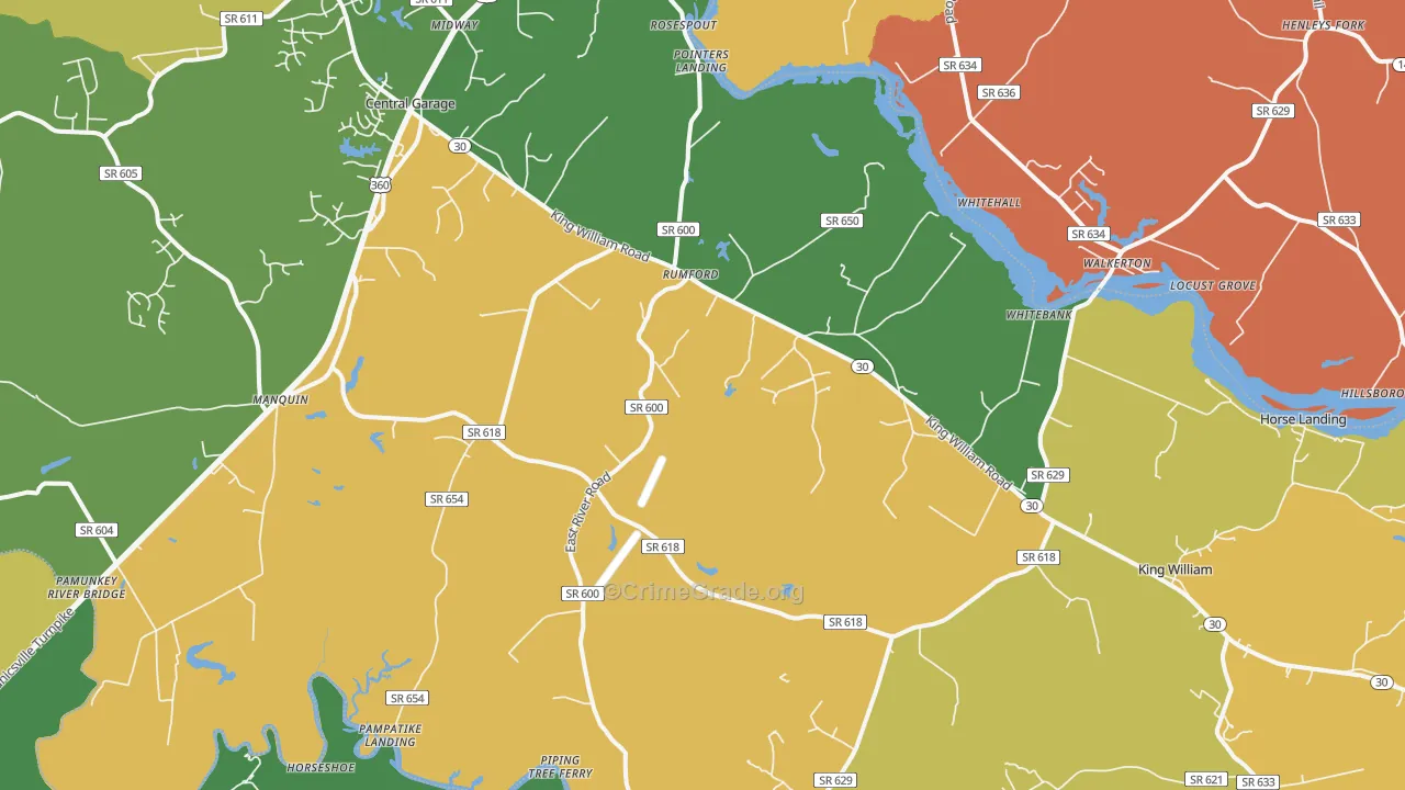 King William, VA Map of Vandalism Rates