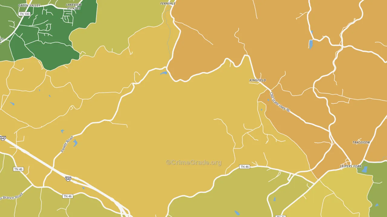 Kingfield, TN Map of Vandalism Rates