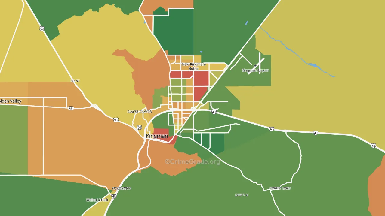 Kingman, AZ Map of Vandalism Rates