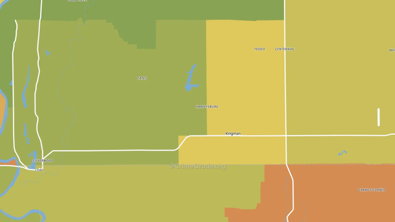 Kingman, IN Map of Vandalism Rates