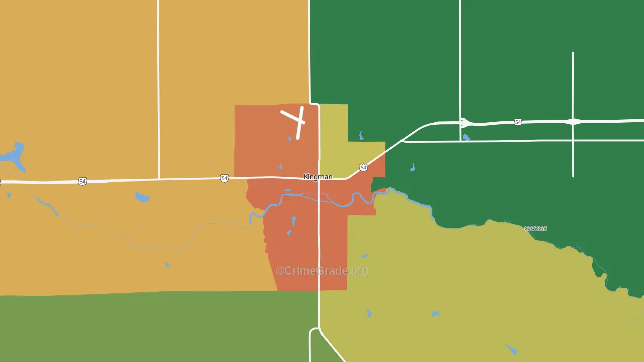 Kingman, KS Map of Vandalism Rates