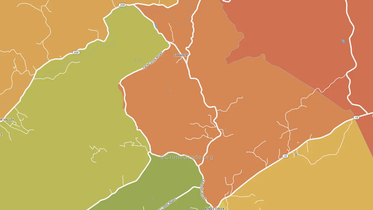 Kings Creek, NC Map of Vandalism Rates