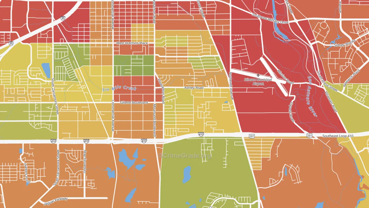 Kingsborough Ridge, San Antonio, TX Map of Vandalism Rates