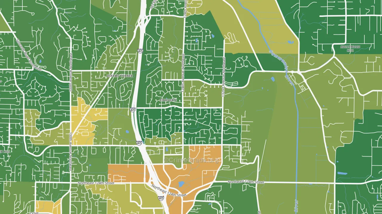 Kingsgate, WA Map of Vandalism Rates