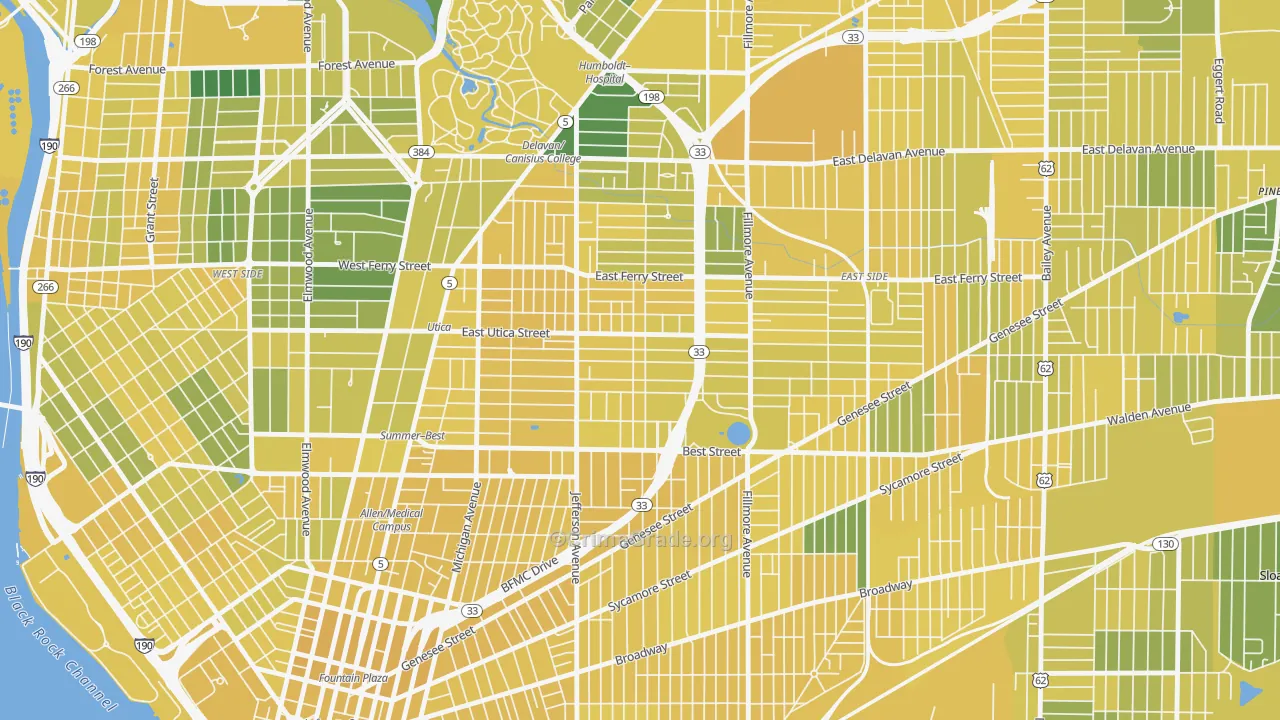 Kingsley, Buffalo, NY Map of Vandalism Rates