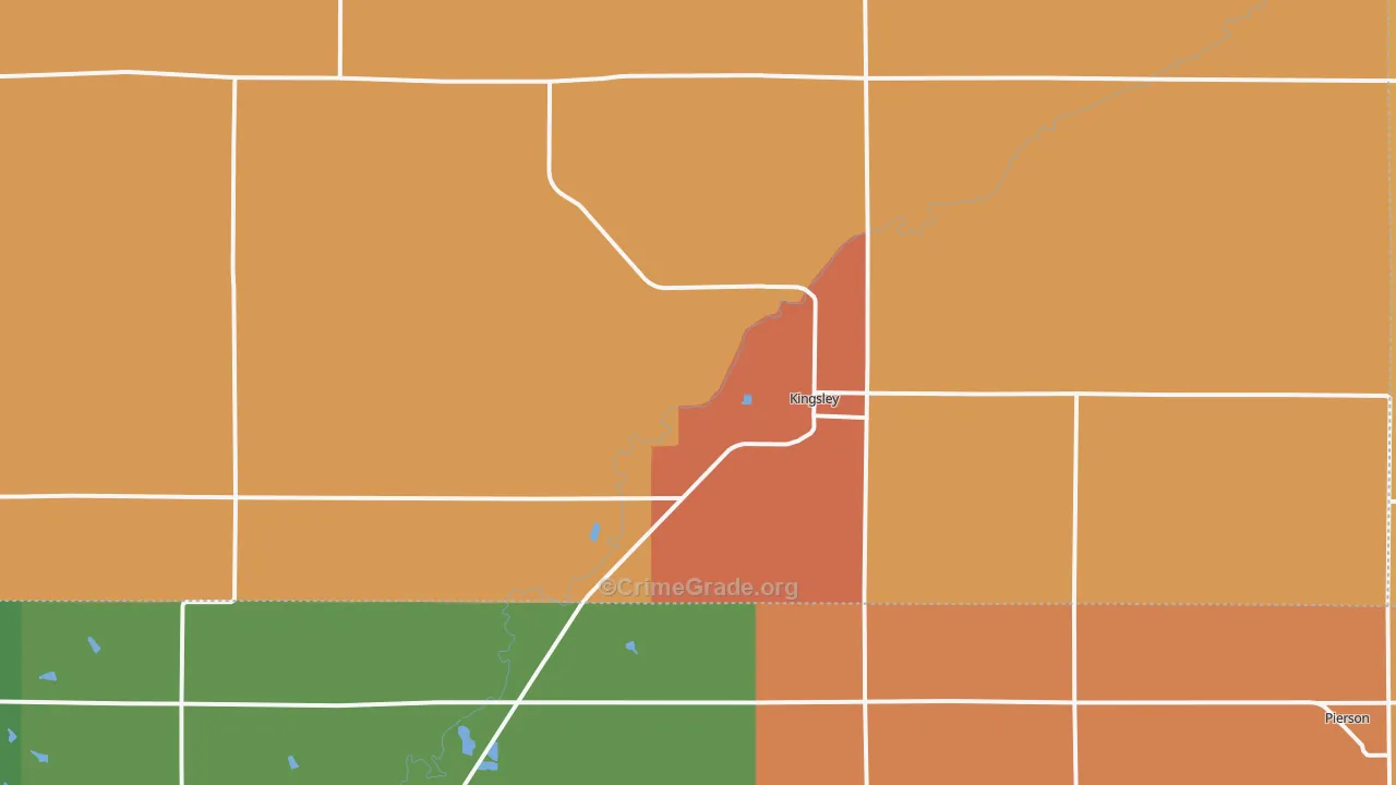 Kingsley, IA Map of Vandalism Rates