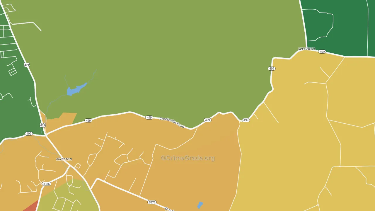 Kingston, KY Map of Vandalism Rates