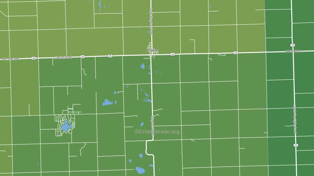 Kingston, MI Map of Vandalism Rates