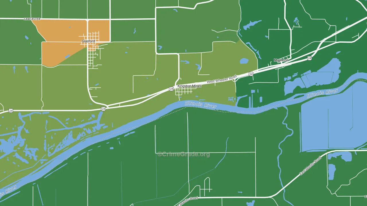 Kingston Mines, IL Map of Vandalism Rates