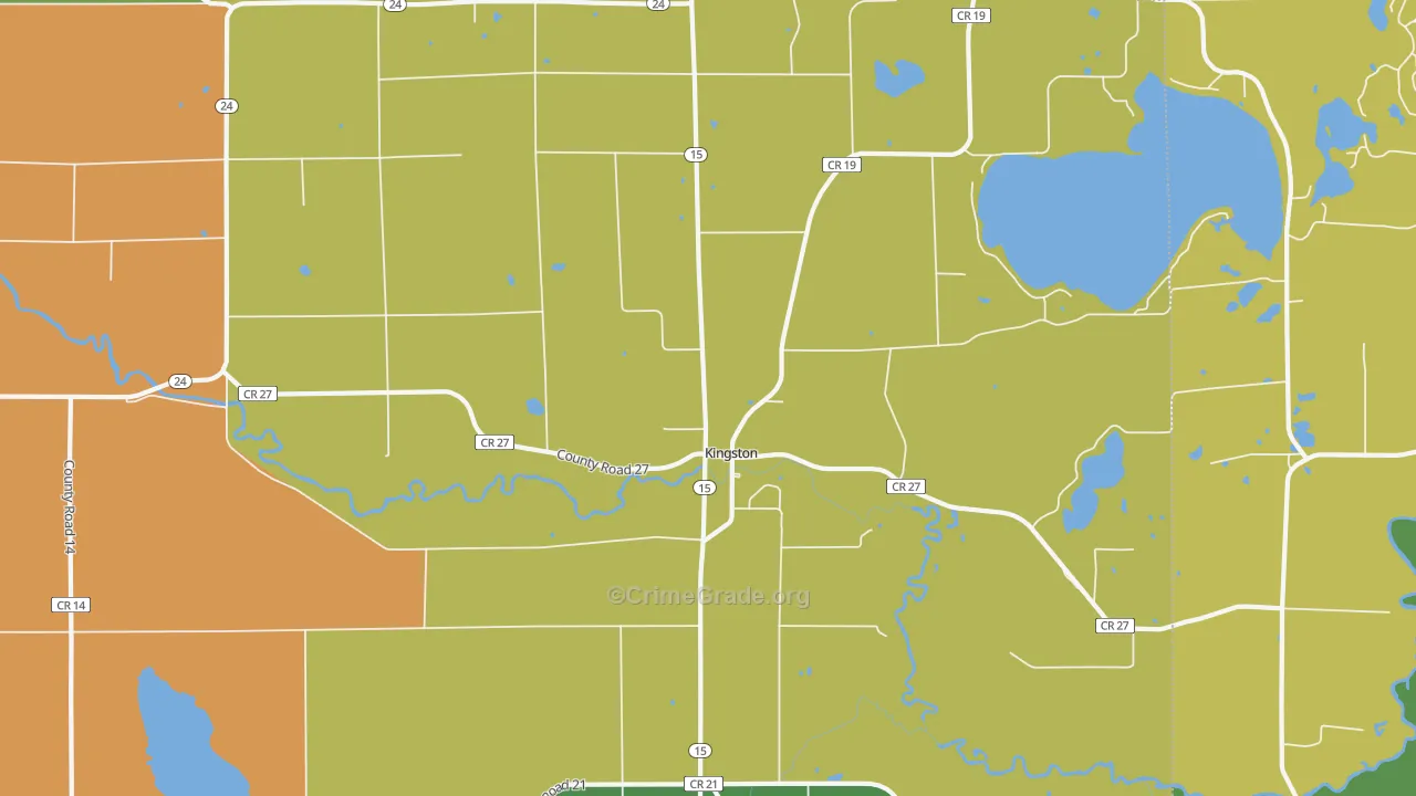 Kingston, MN Map of Vandalism Rates