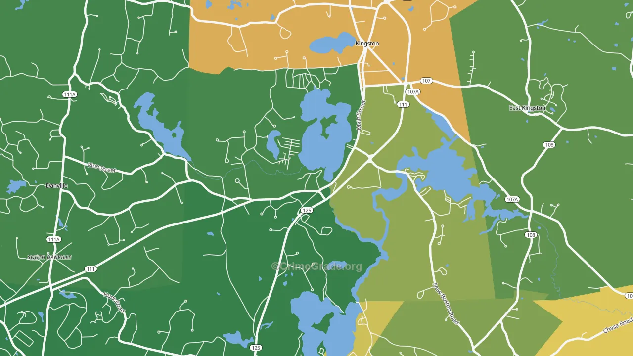 Kingston, NH Map of Vandalism Rates