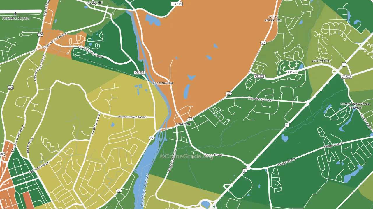 Kingston, NJ Map of Vandalism Rates
