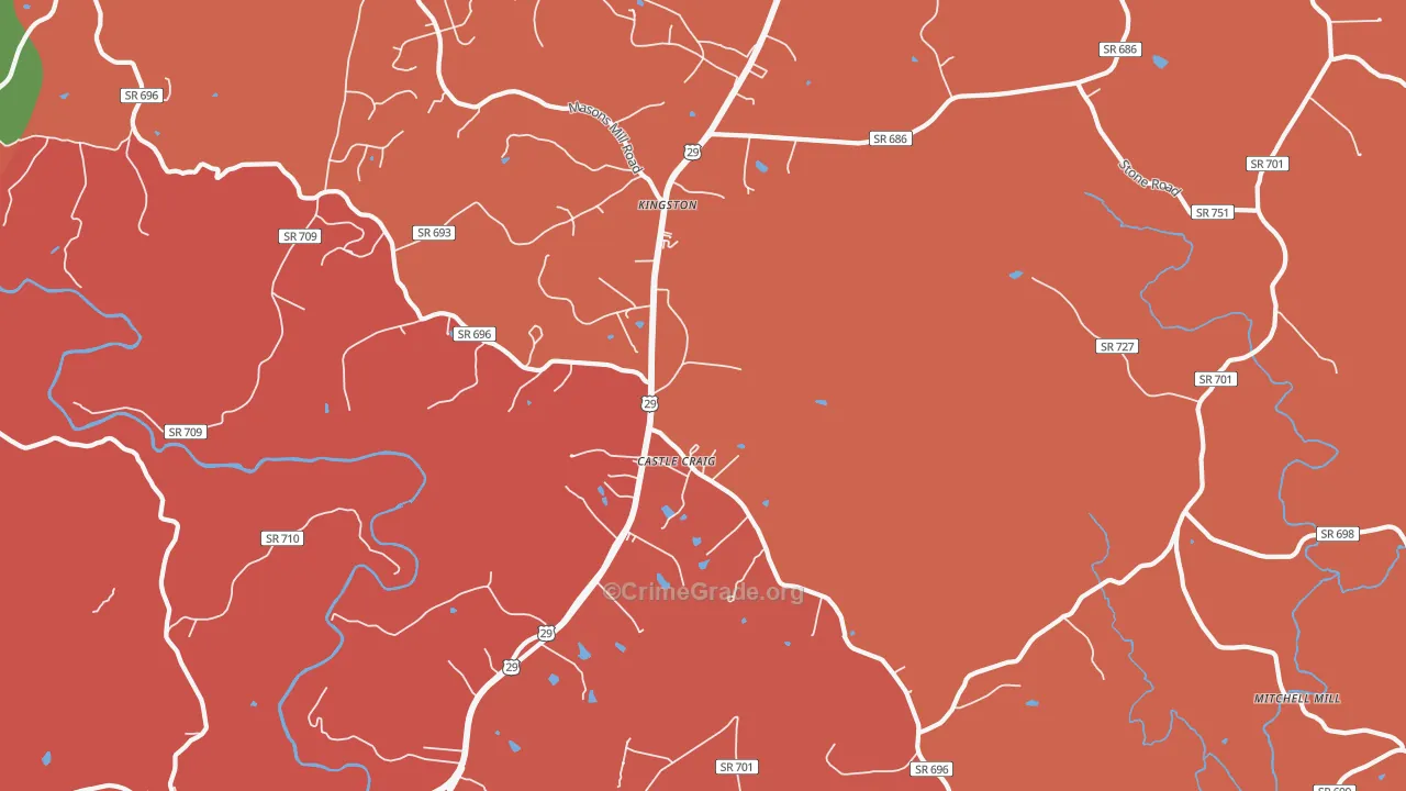 Kingston, VA Map of Vandalism Rates