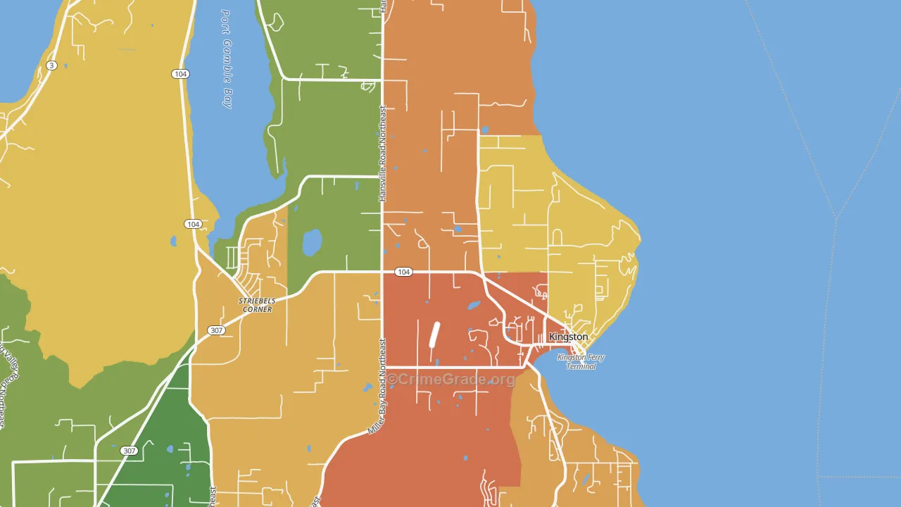Kingston, WA Map of Vandalism Rates