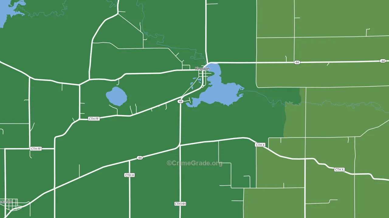 Kingston, WI Map of Vandalism Rates