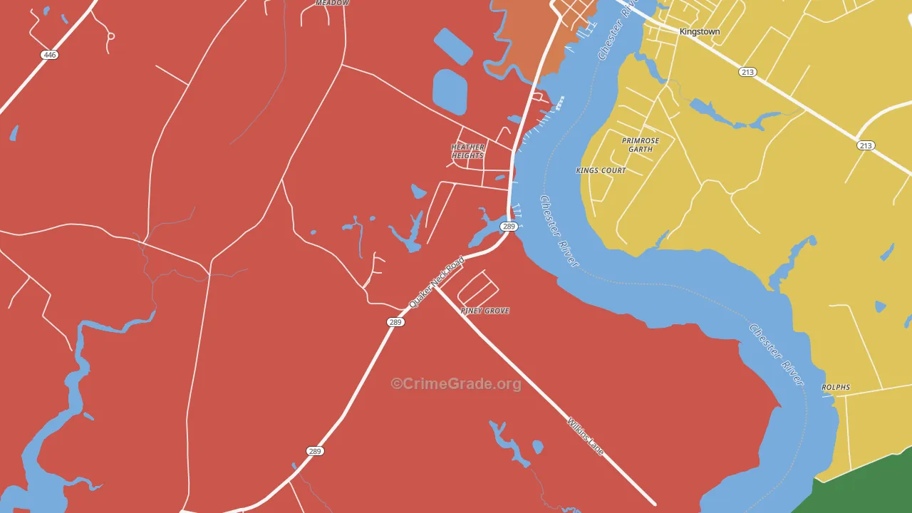 Kingstown, MD Map of Vandalism Rates