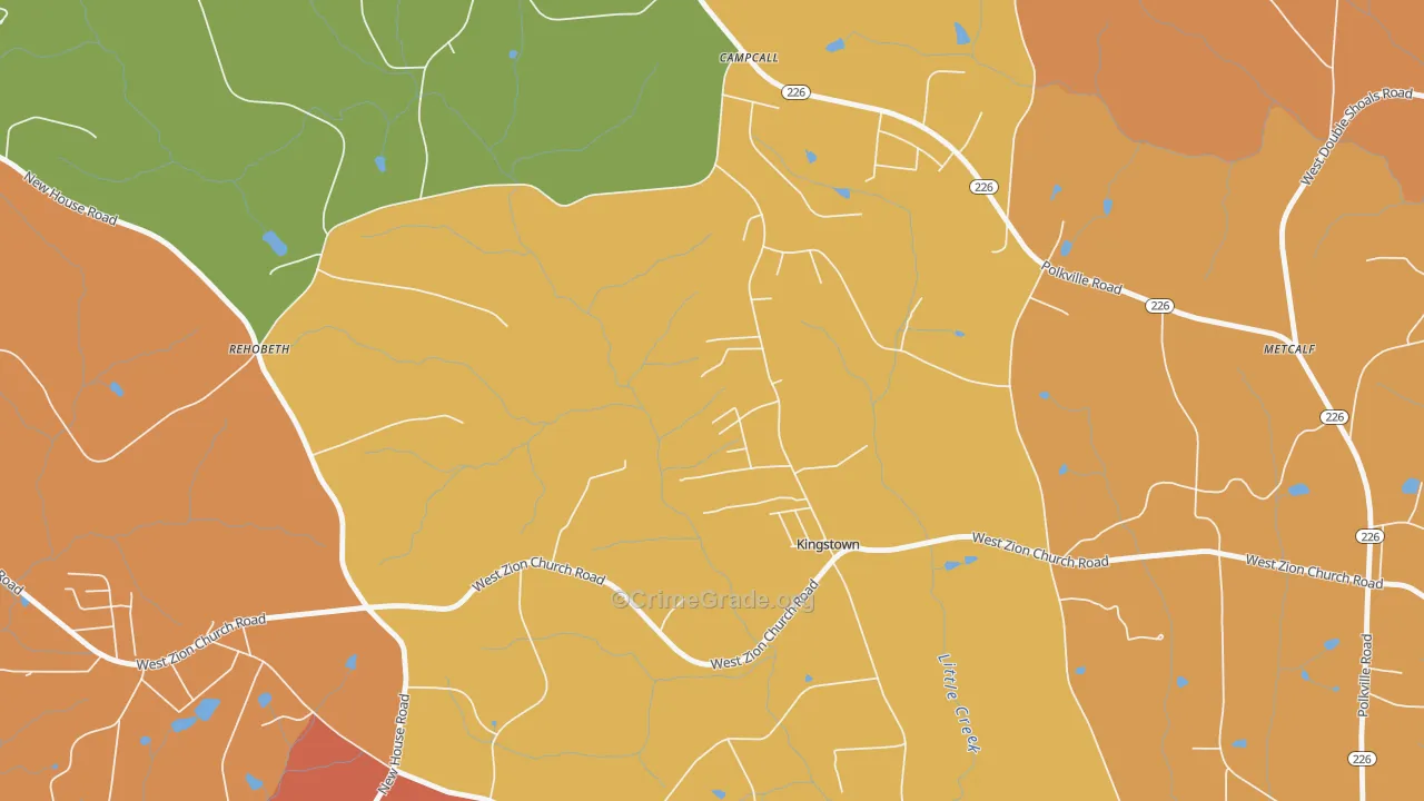 Kingstown, NC Map of Vandalism Rates