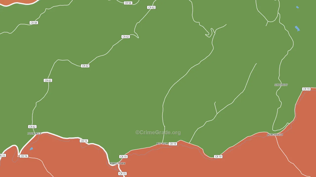 Kingstown, WV Map of Vandalism Rates