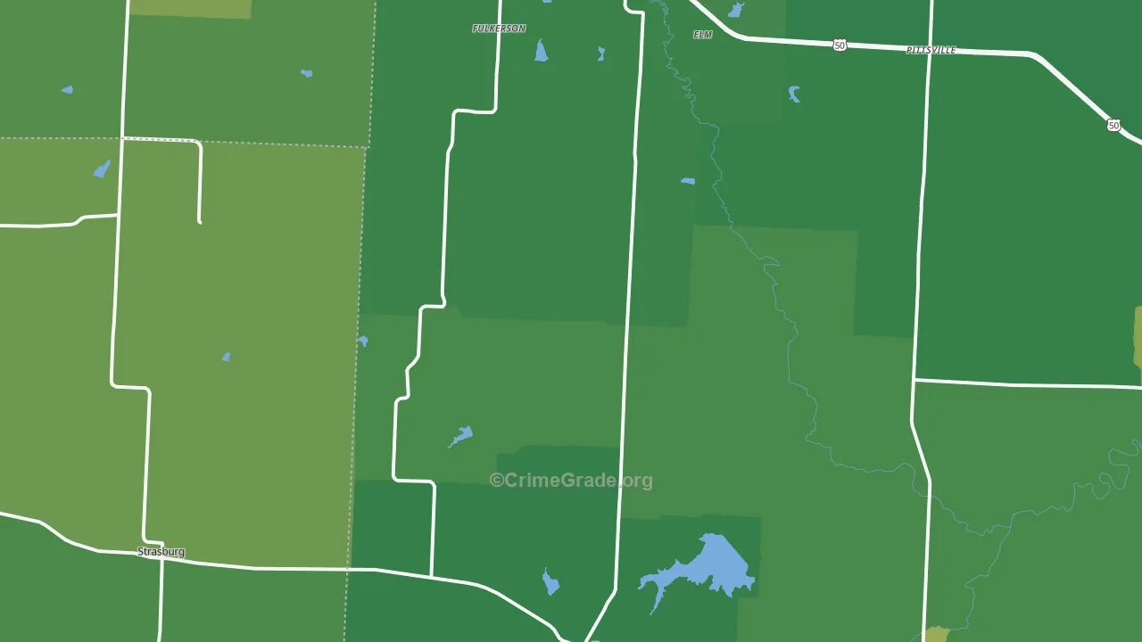 Kingsville, MO Map of Vandalism Rates
