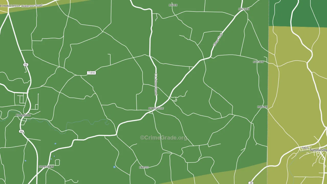 Kingsville, PA Map of Vandalism Rates