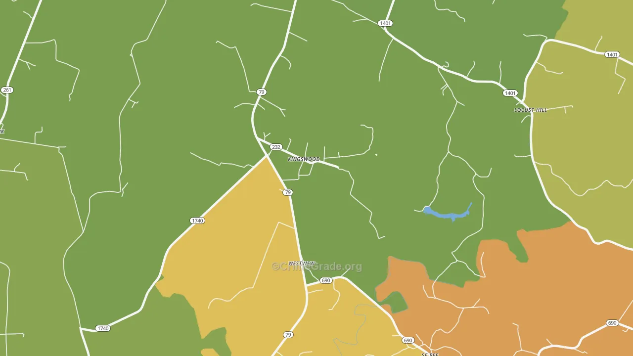 Kingswood, KY Map of Vandalism Rates