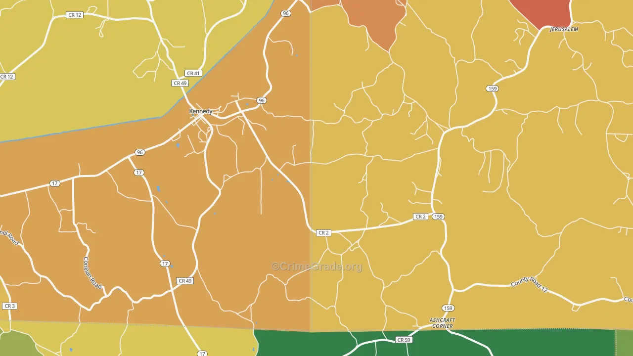 Kingville, AL Map of Vandalism Rates