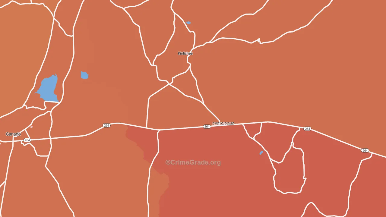 Kinlichee, AZ Map of Vandalism Rates