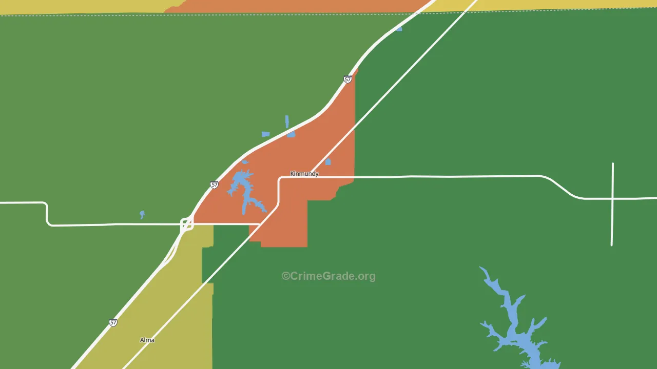Kinmundy, IL Map of Vandalism Rates