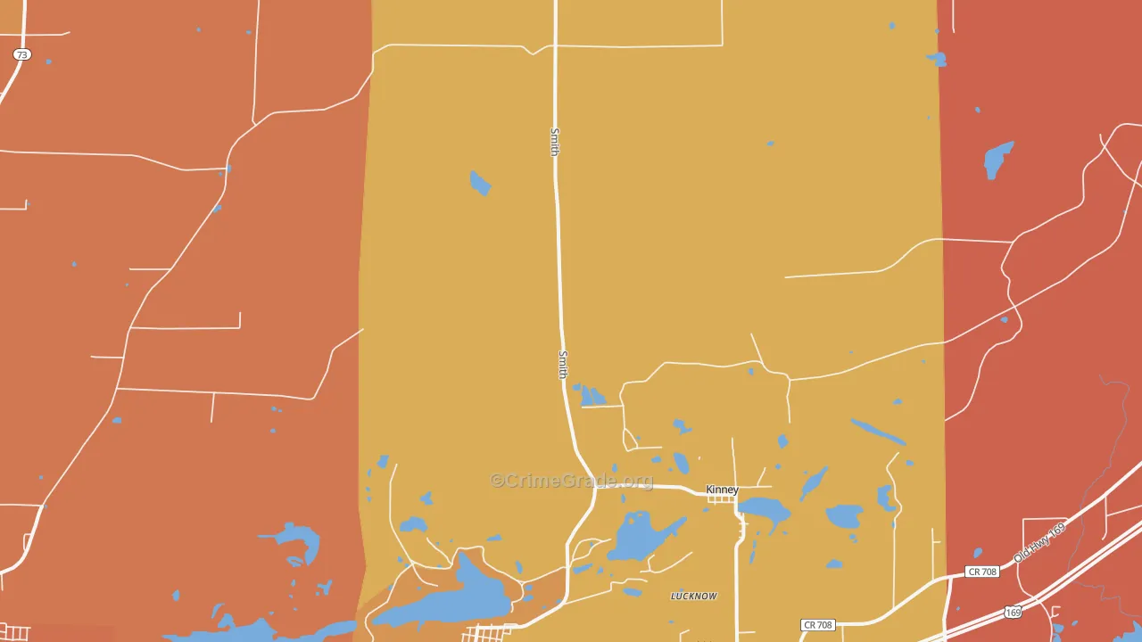 Kinney, MN Map of Vandalism Rates