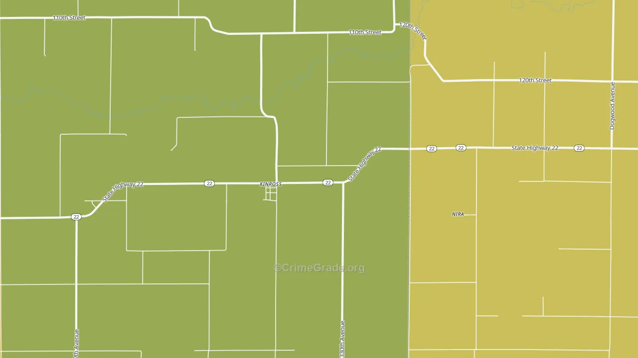 Kinross, IA Map of Vandalism Rates