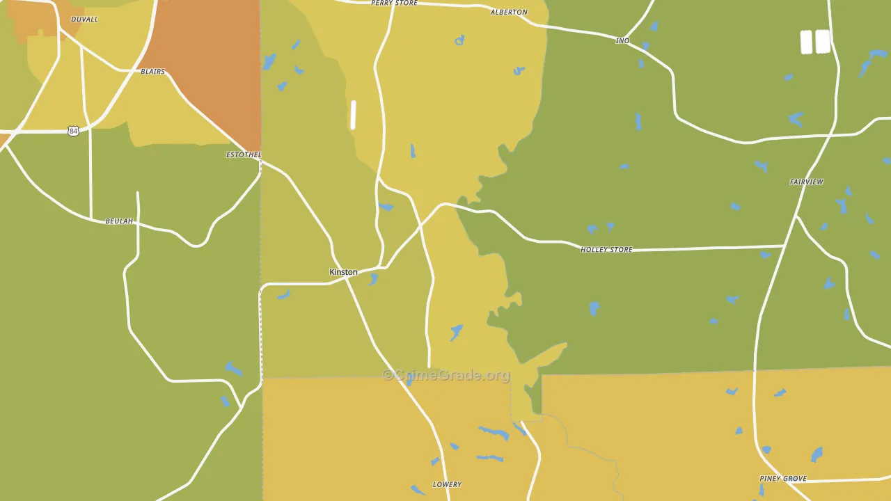 Kinston, AL Map of Vandalism Rates