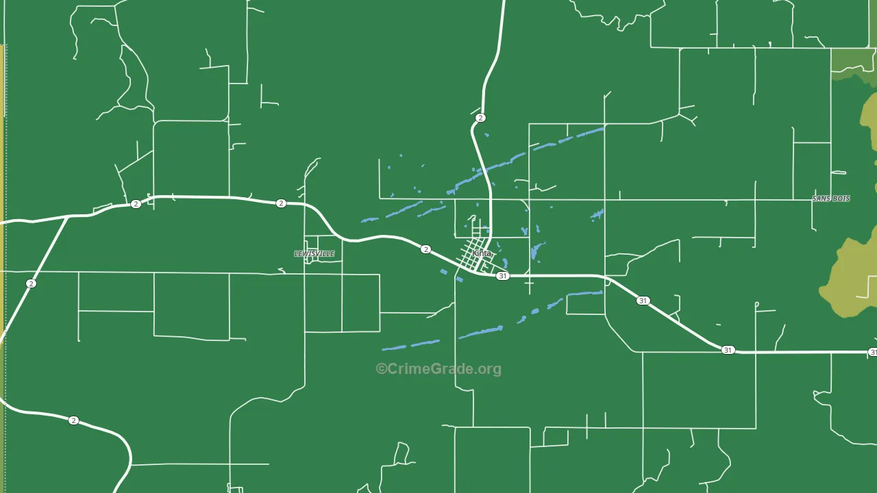 Kinta, OK Map of Vandalism Rates