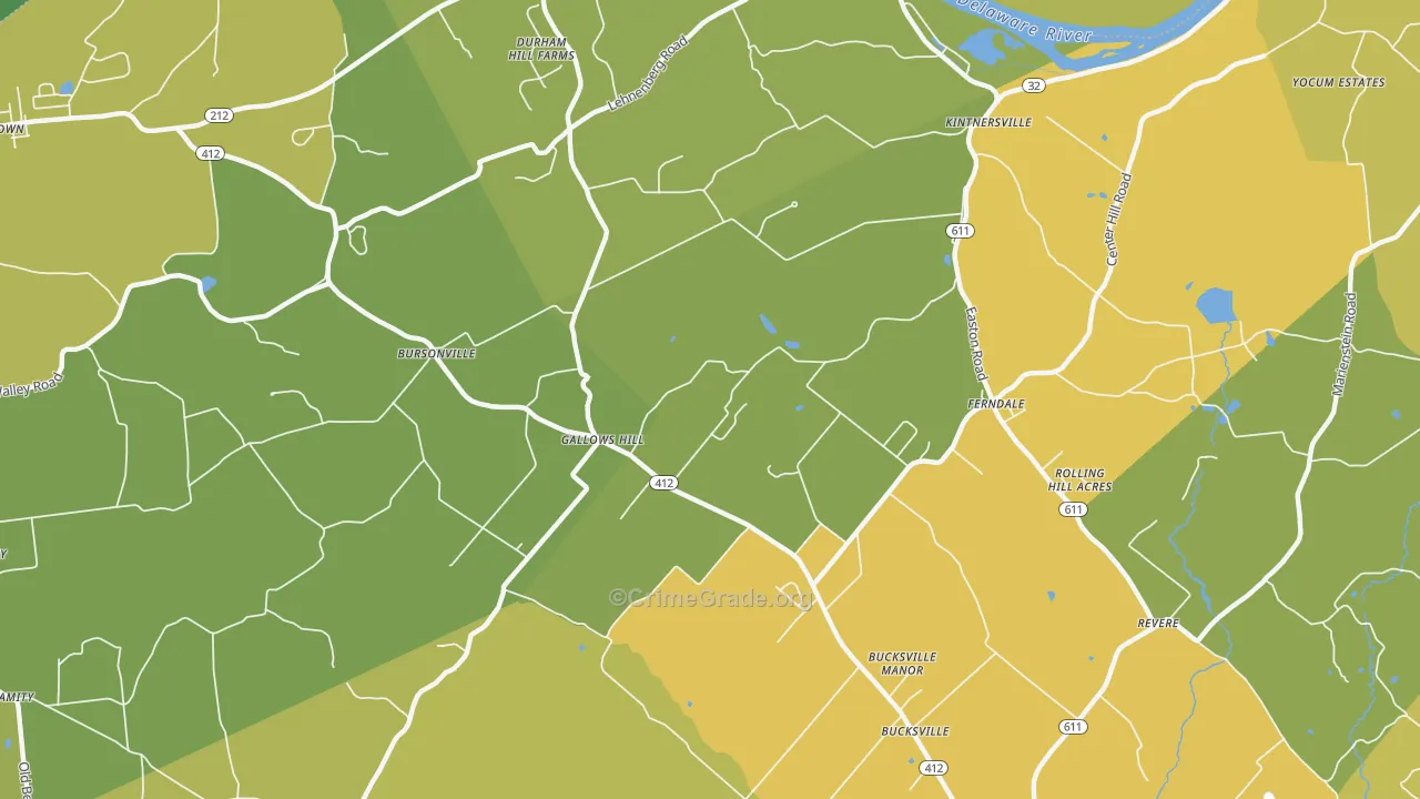 Kintnersville, PA Map of Vandalism Rates