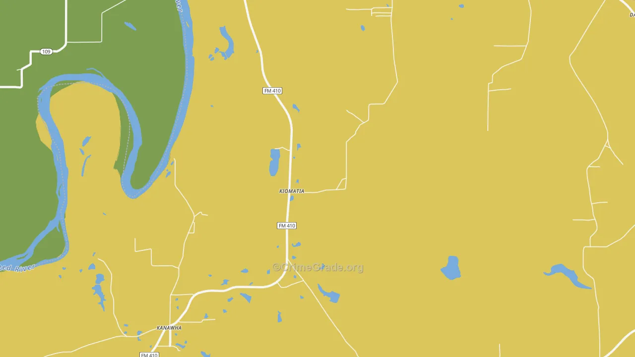 Kiomatia, TX Map of Vandalism Rates