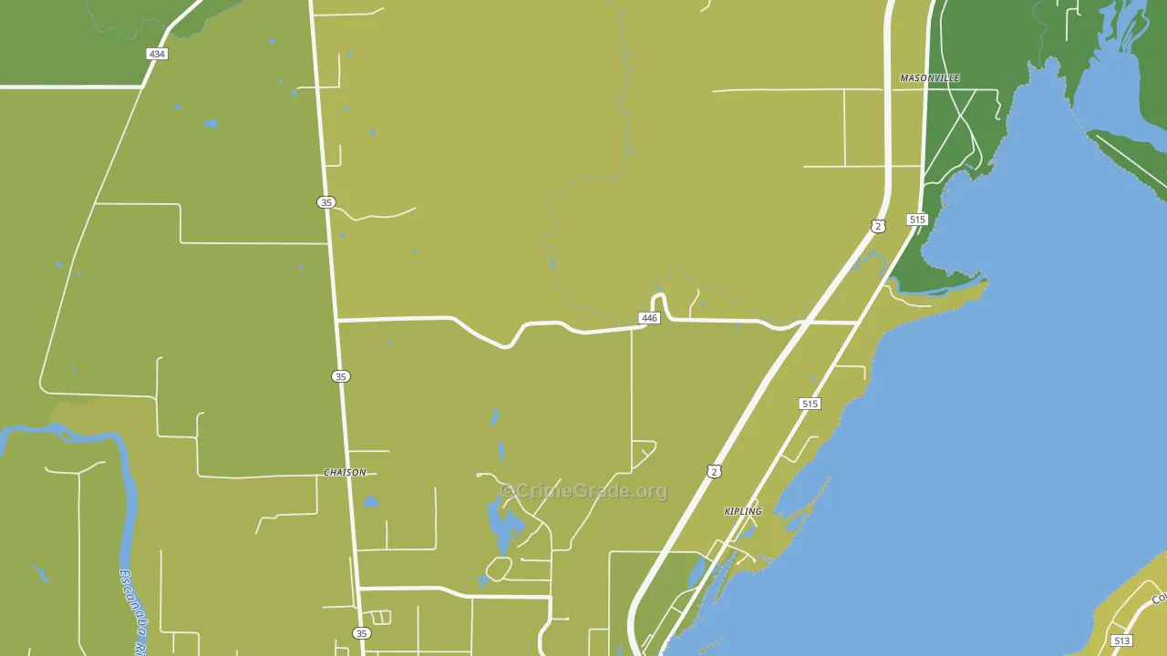 Kipling, MI Map of Vandalism Rates