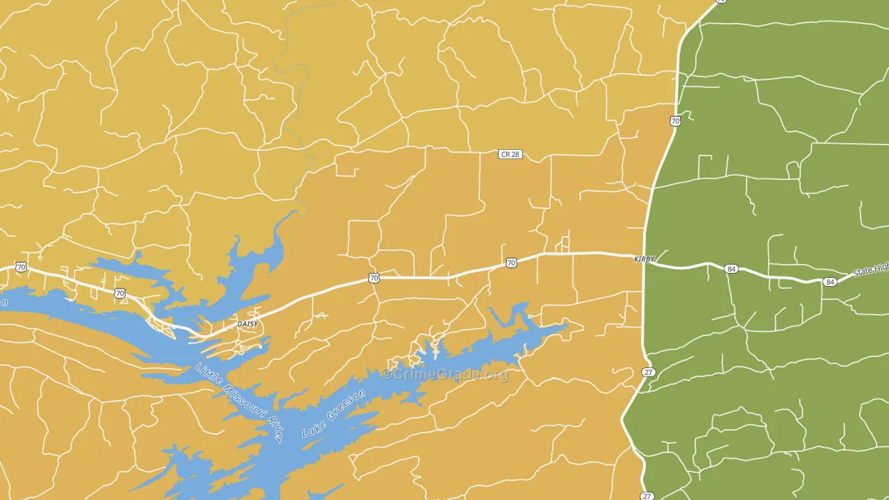 Kirby, AR Map of Vandalism Rates