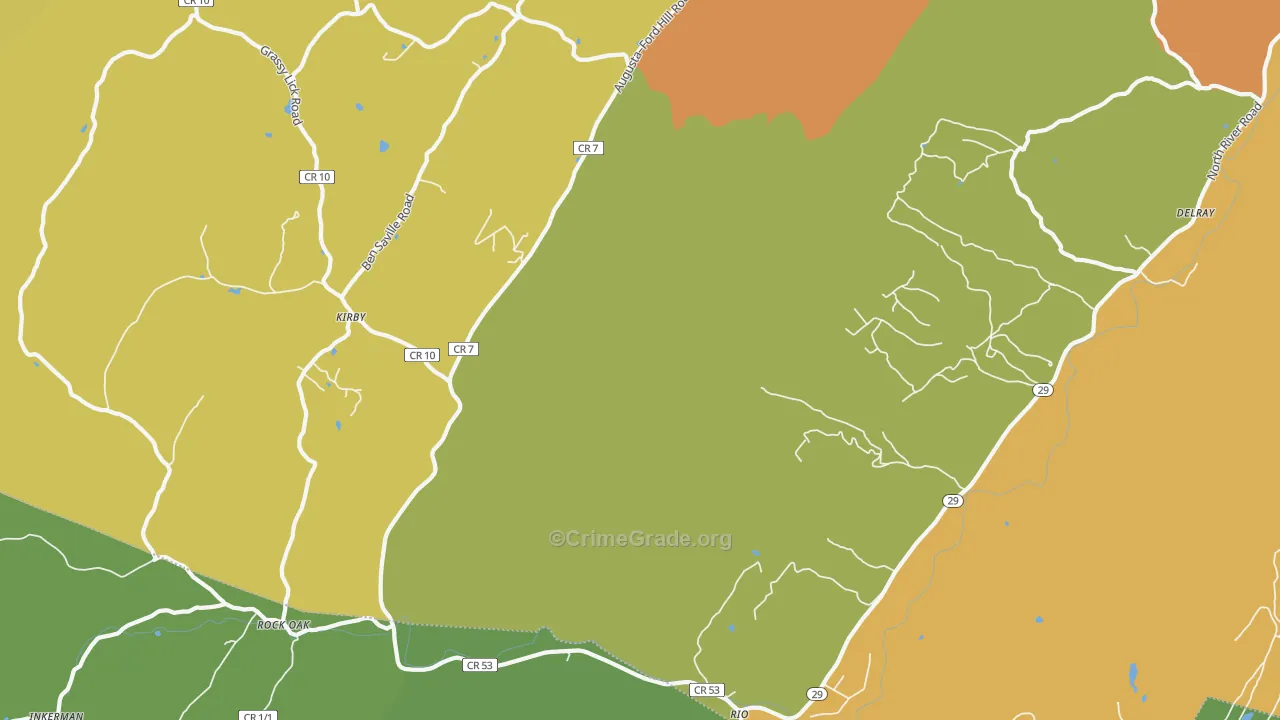 Kirby, WV Map of Vandalism Rates