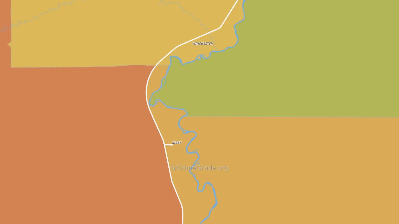 Kirby, WY Map of Vandalism Rates