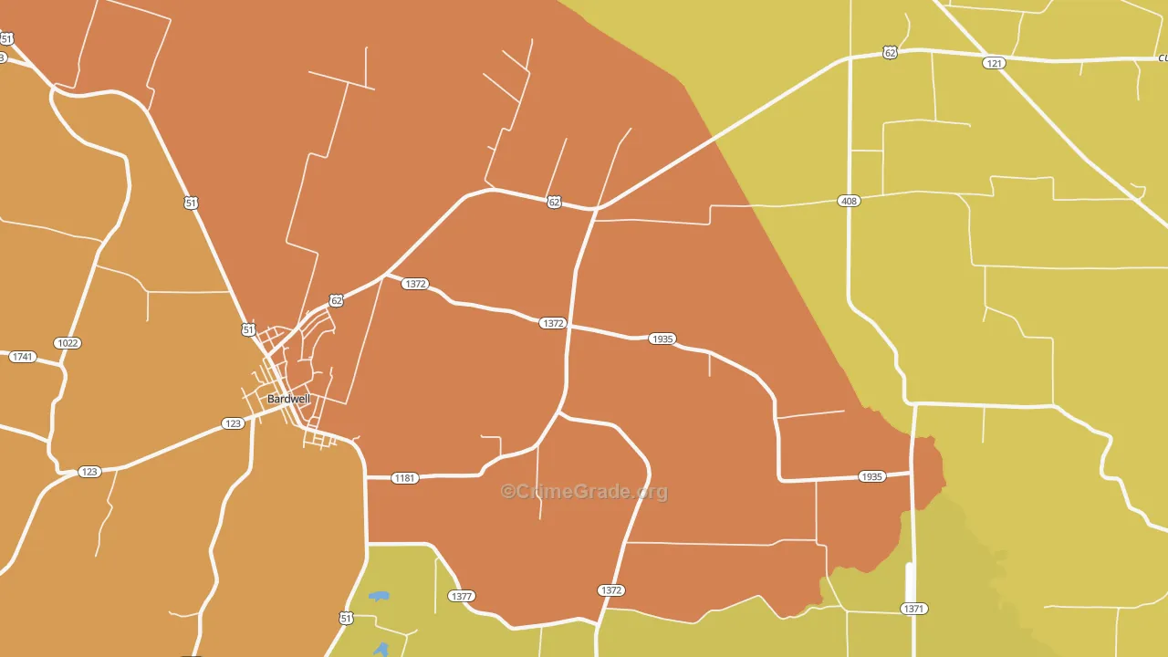 Kirbyton, KY Map of Vandalism Rates